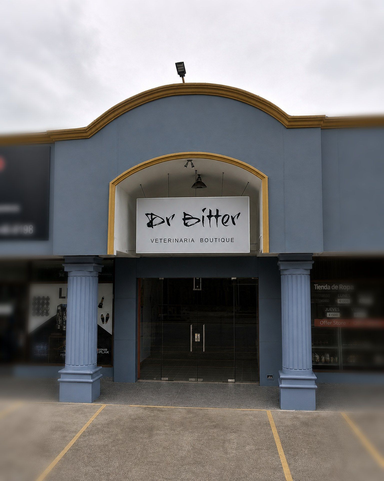 Fachada de Dr Bitter Veterinaria Boutique, para reconocerla al llegar